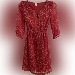 Elegant Red Polka Dot Dress